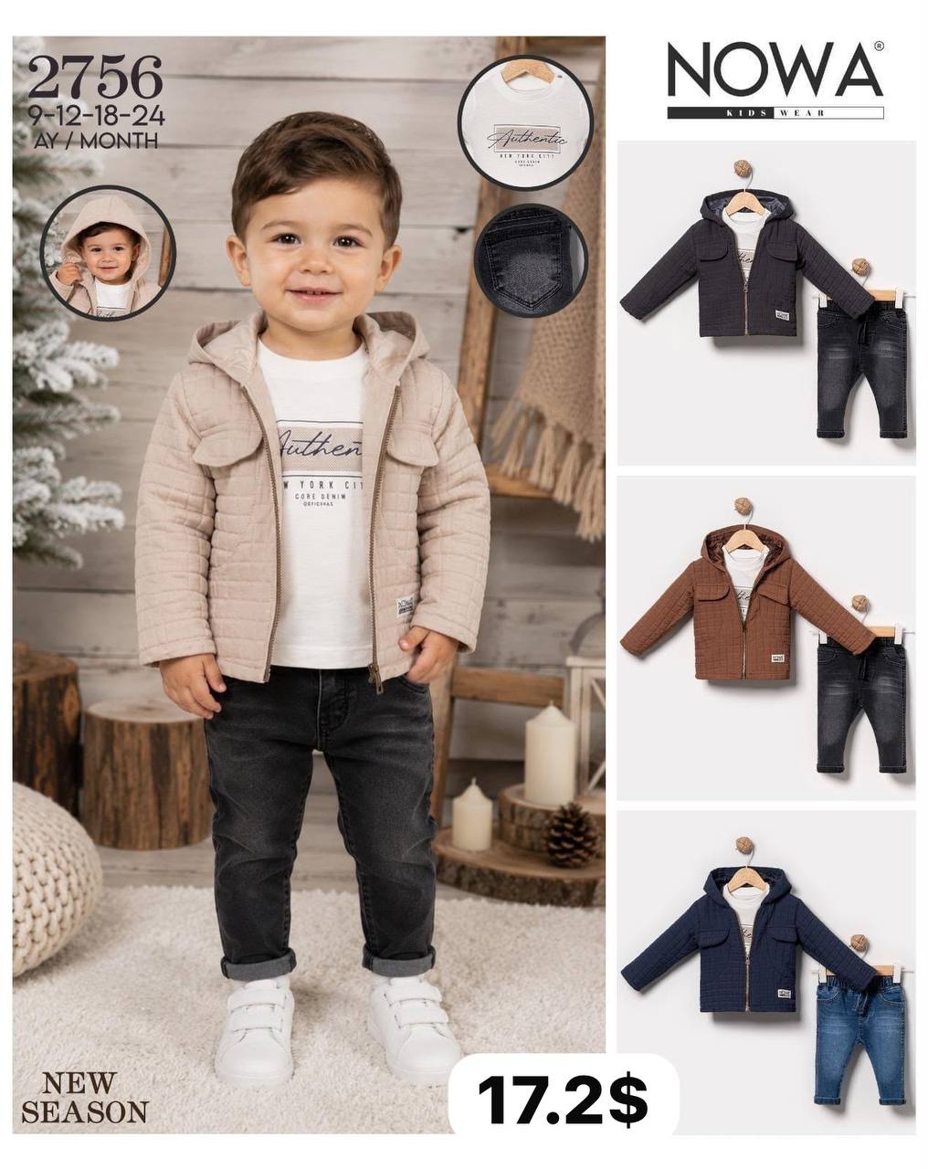 Nowa Kids 2756 · Antrasit toptan Erkek Çocuk