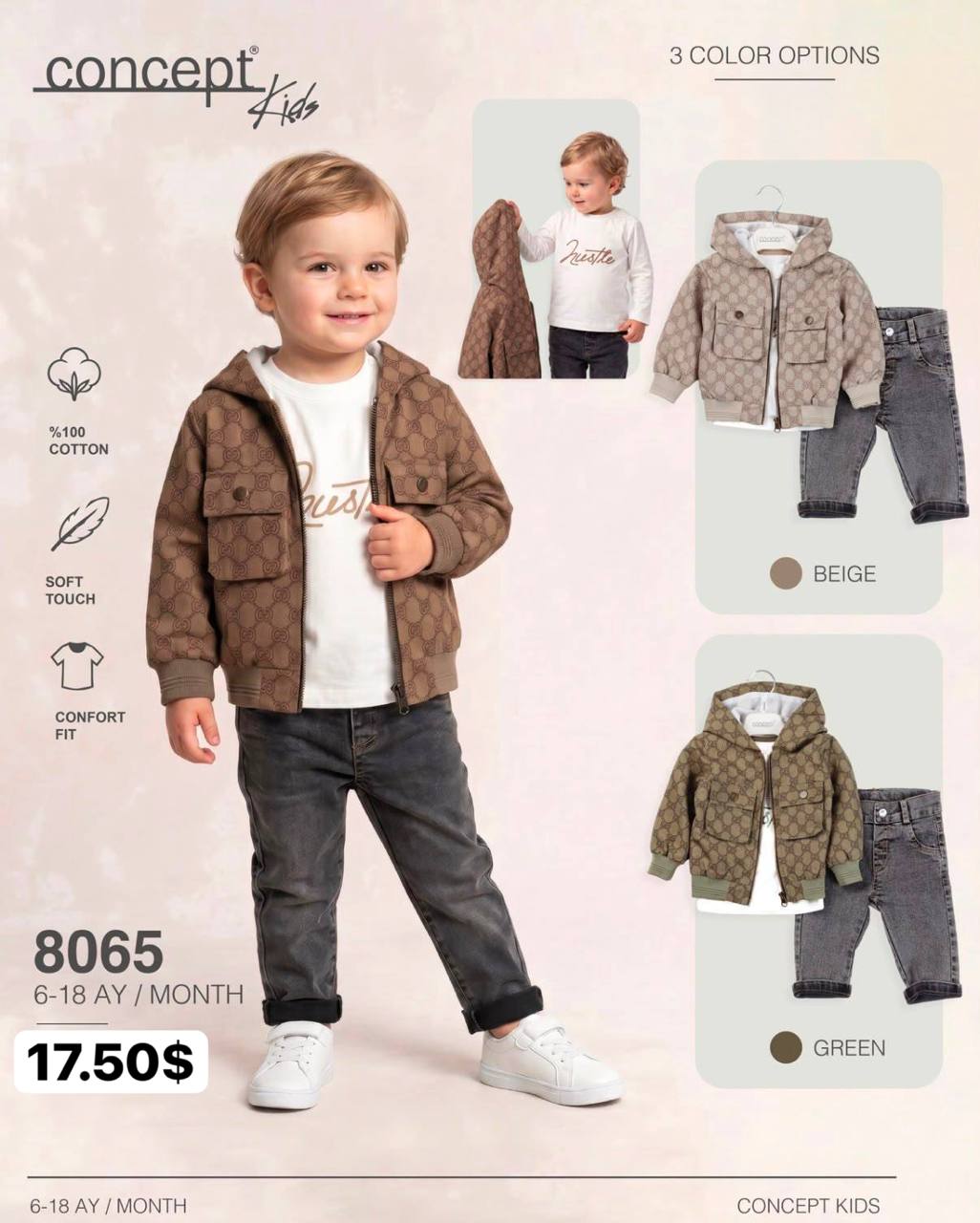 Concept Kids 8065 · Bej toptan Erkek Çocuk