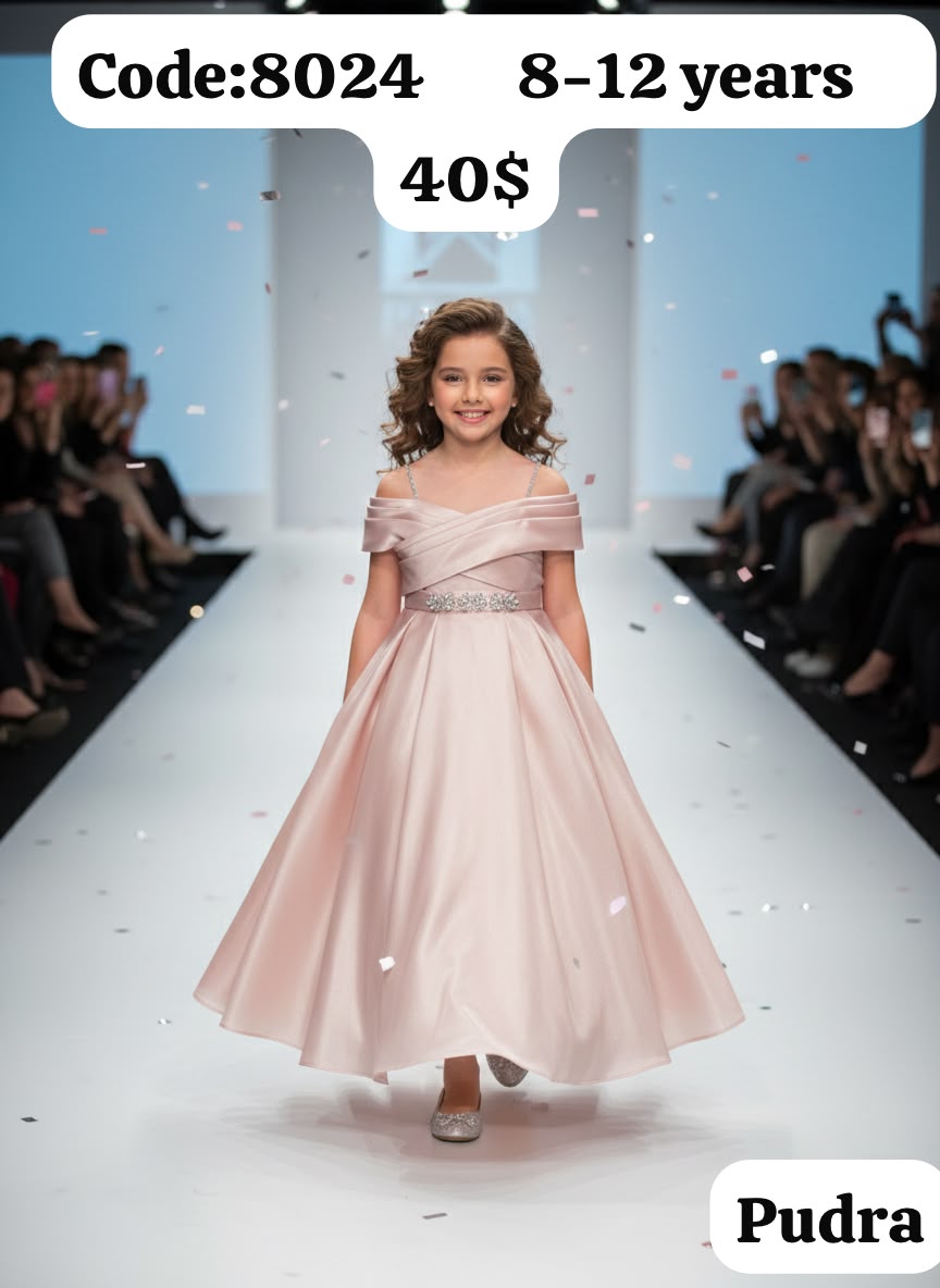 Princess Missani 8024 Missani Powder Girls’ Occasion Dress · Pudra toptan Kız Çocuk