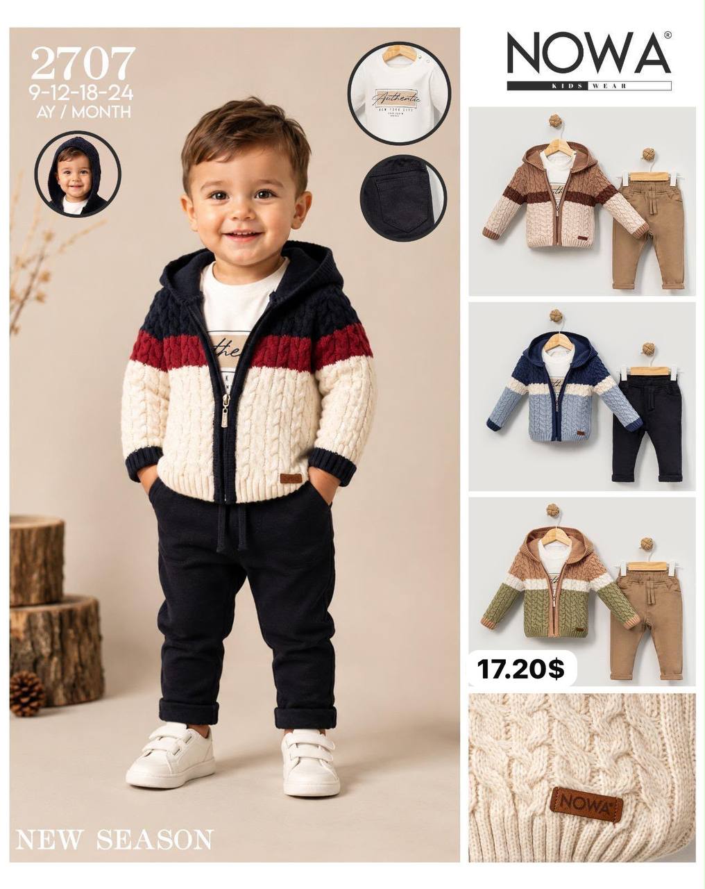Nowa Kids 2707 · Haki toptan Erkek Çocuk