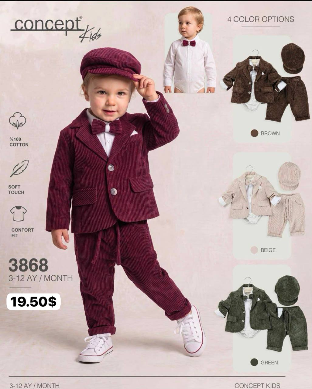 Concept Kids 3868 · Bordo toptan Erkek Çocuk