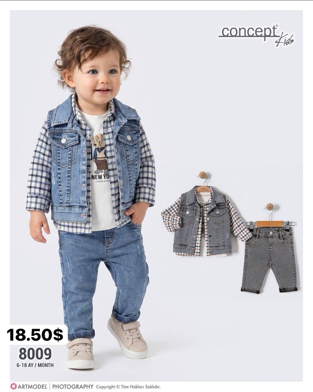 Concept Kids 8009 · Antrasit toptan Erkek Çocuk