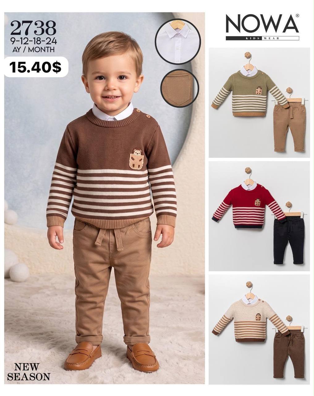 Nowa Kids 2738 · Haki toptan Erkek Çocuk