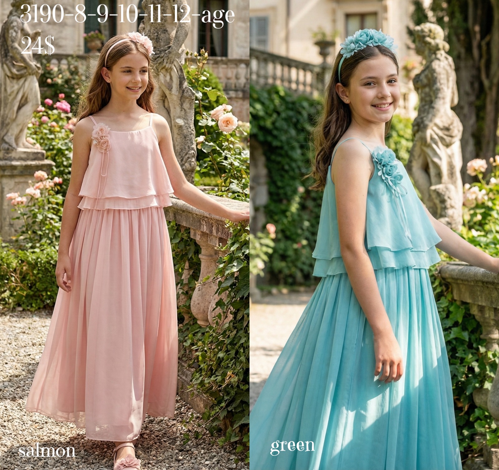Liv Olivia Liv-3190 , Layered Chiffon Girls Party Dress · Somon toptan Kız Çocuk