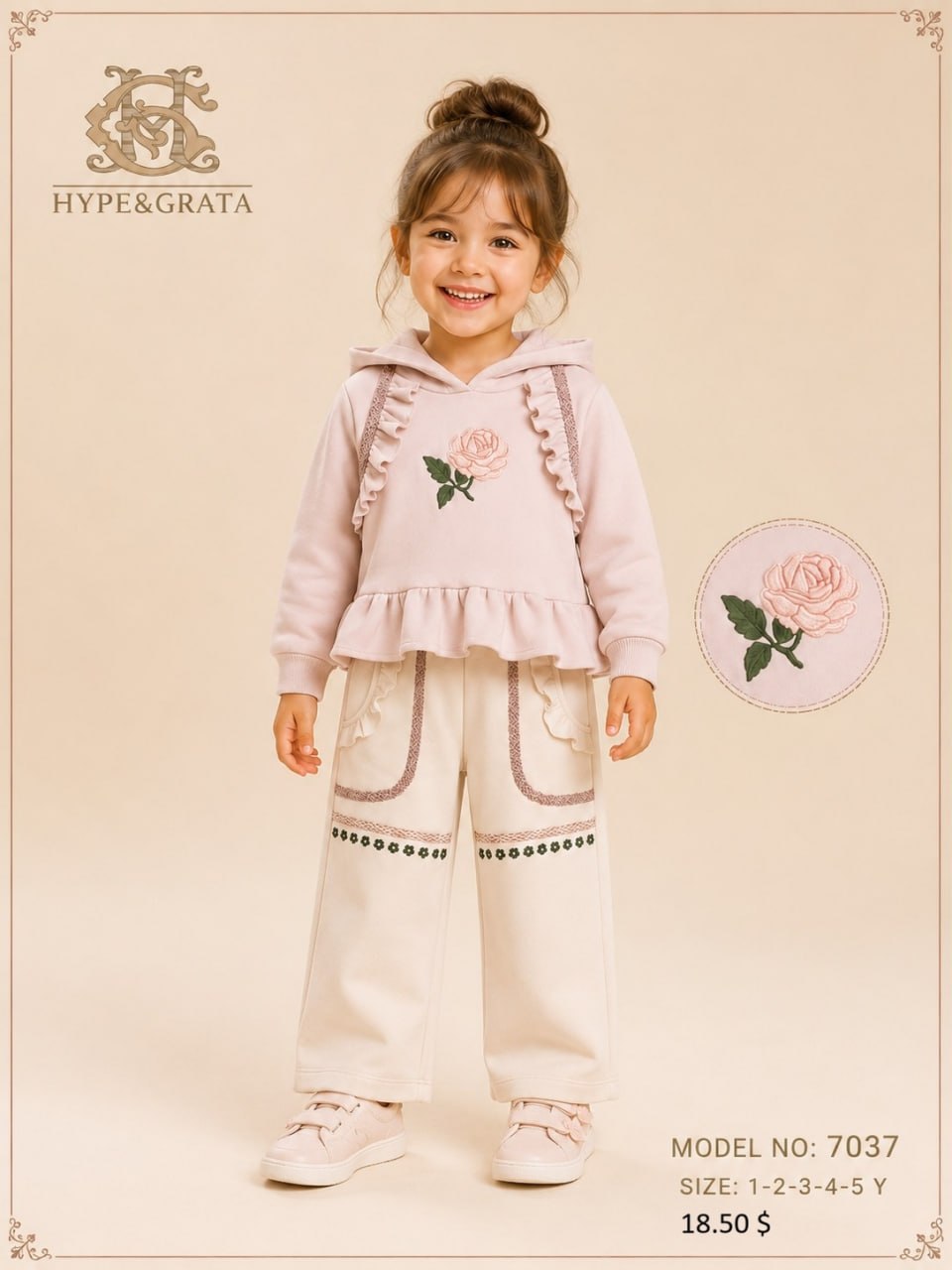 Hype&Grata Kids 7037 toptan Kız Çocuk