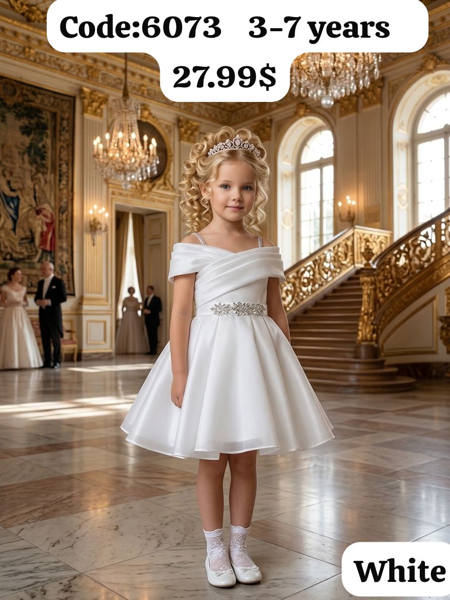 Princess Missani 6073 Missani White Girls’ Occasion Dress · Beyaz toptan Kız Çocuk