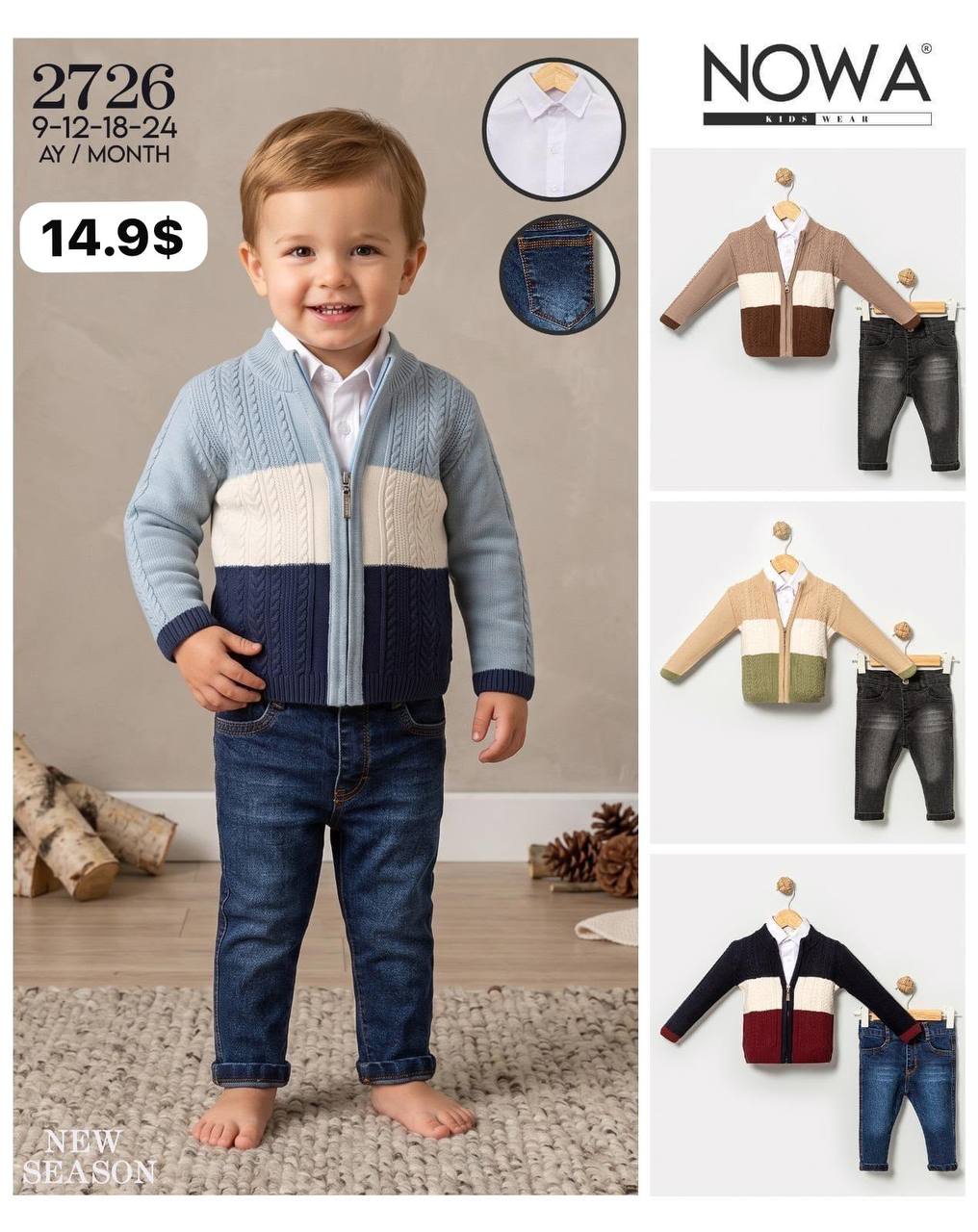 Nowa Kids 2726 · Açık mavi toptan Erkek Çocuk