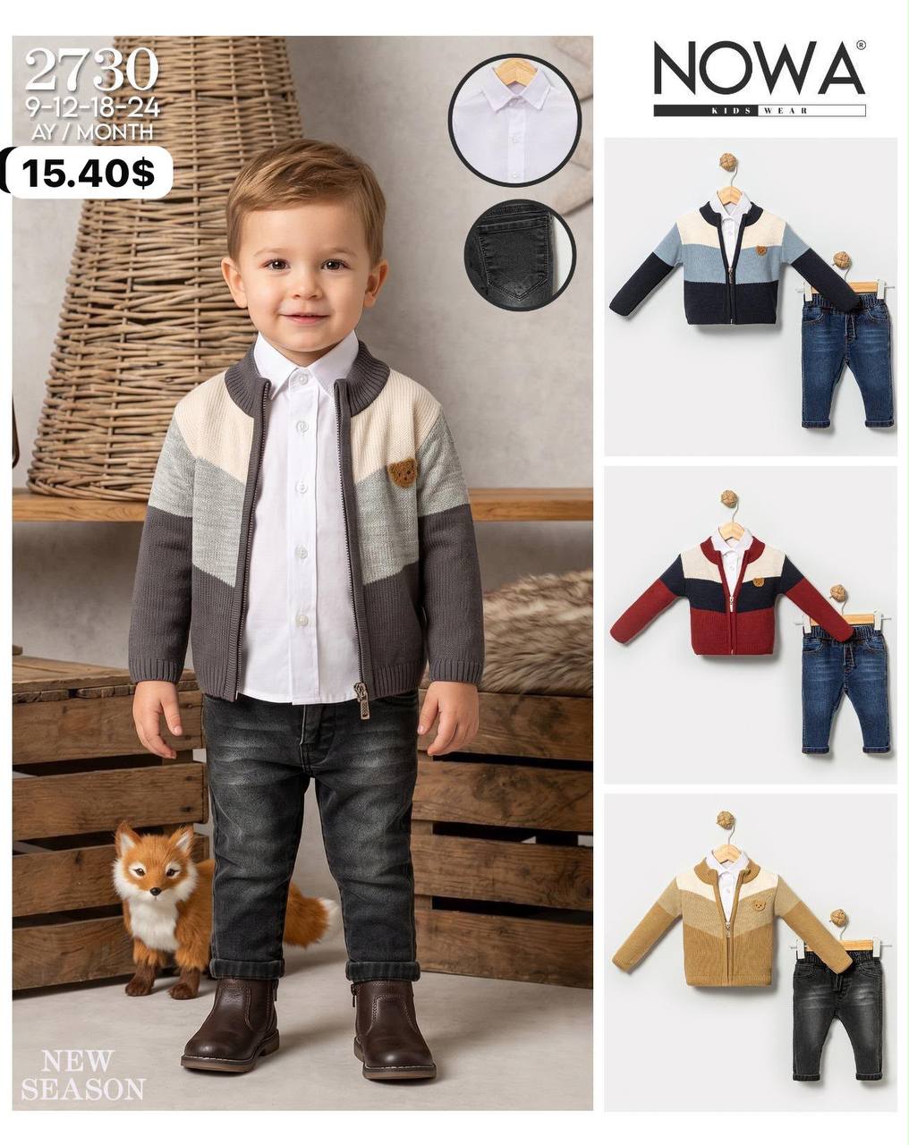 Nowa Kids 2730 · Antrasit toptan Erkek Çocuk