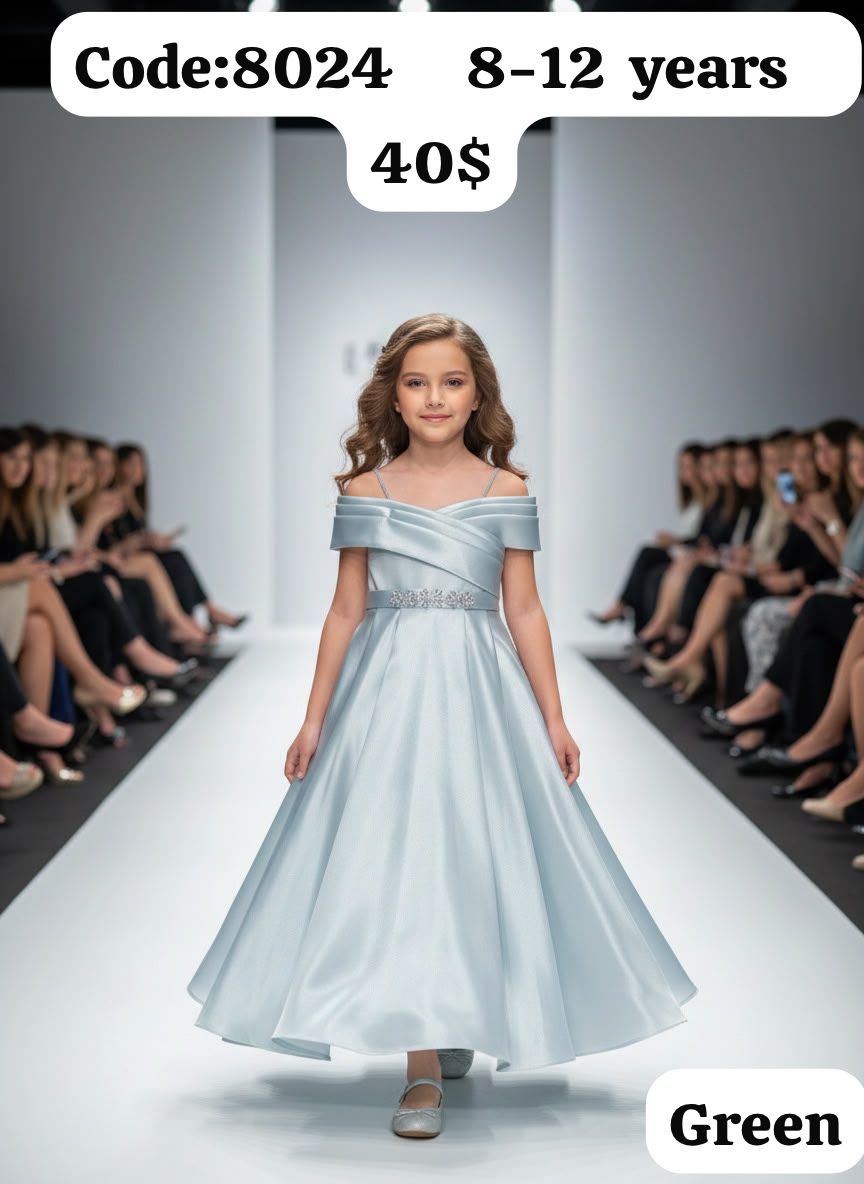 Princess Missani 8024 Missani Blue Girls’ Occasion Dress · Mint toptan Kız Çocuk