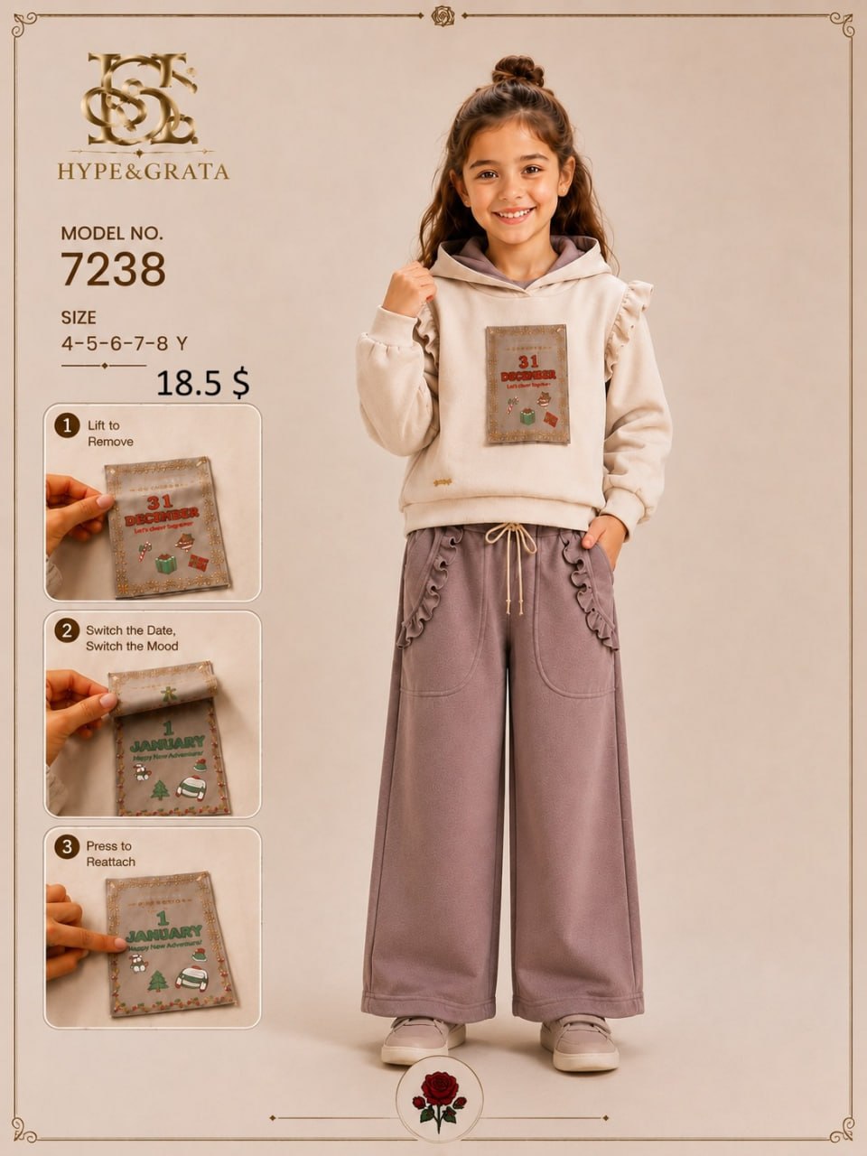 Hype&Grata Kids 7238 toptan Kız Çocuk