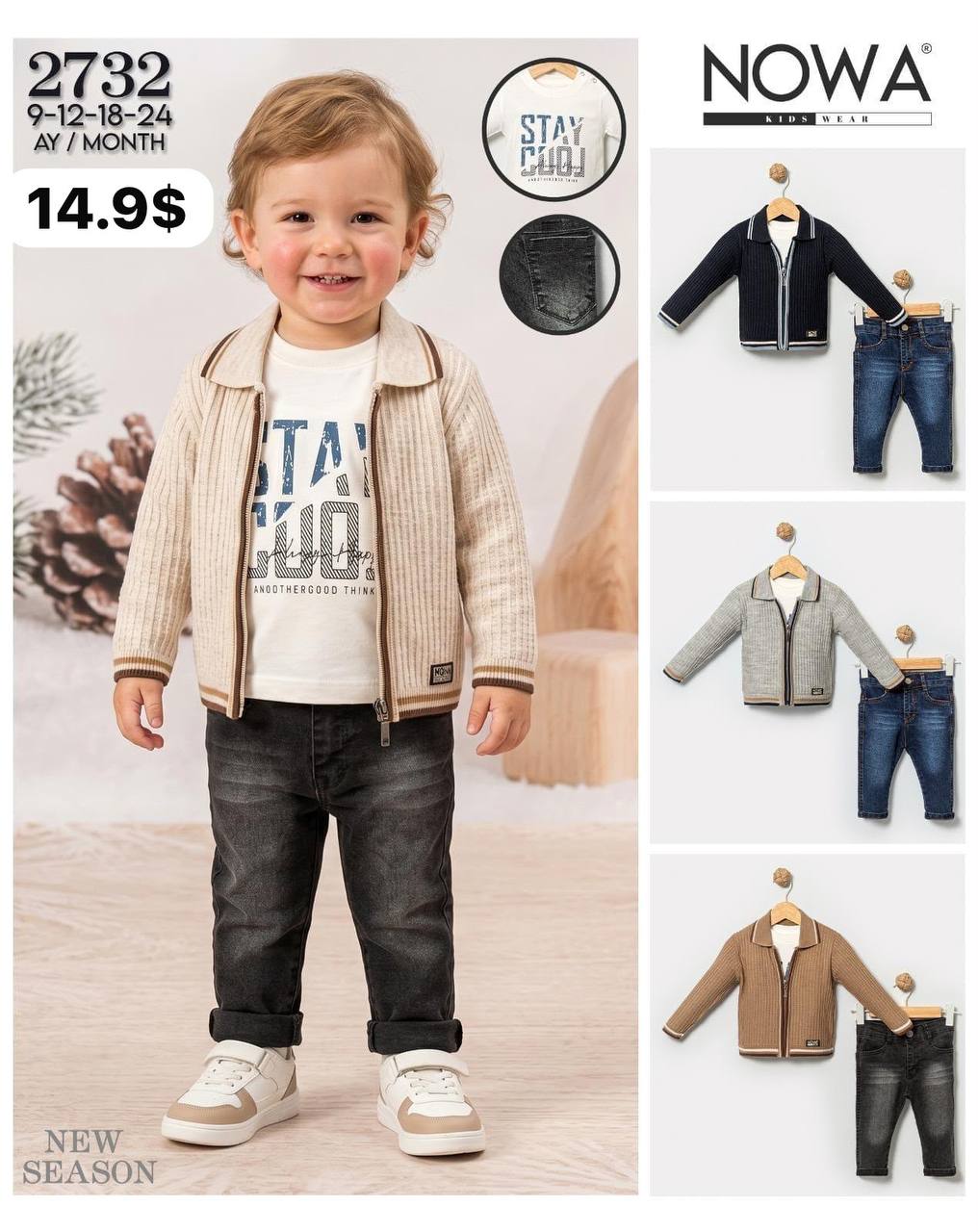 Nowa Kids 2732 · Gri toptan Erkek Çocuk