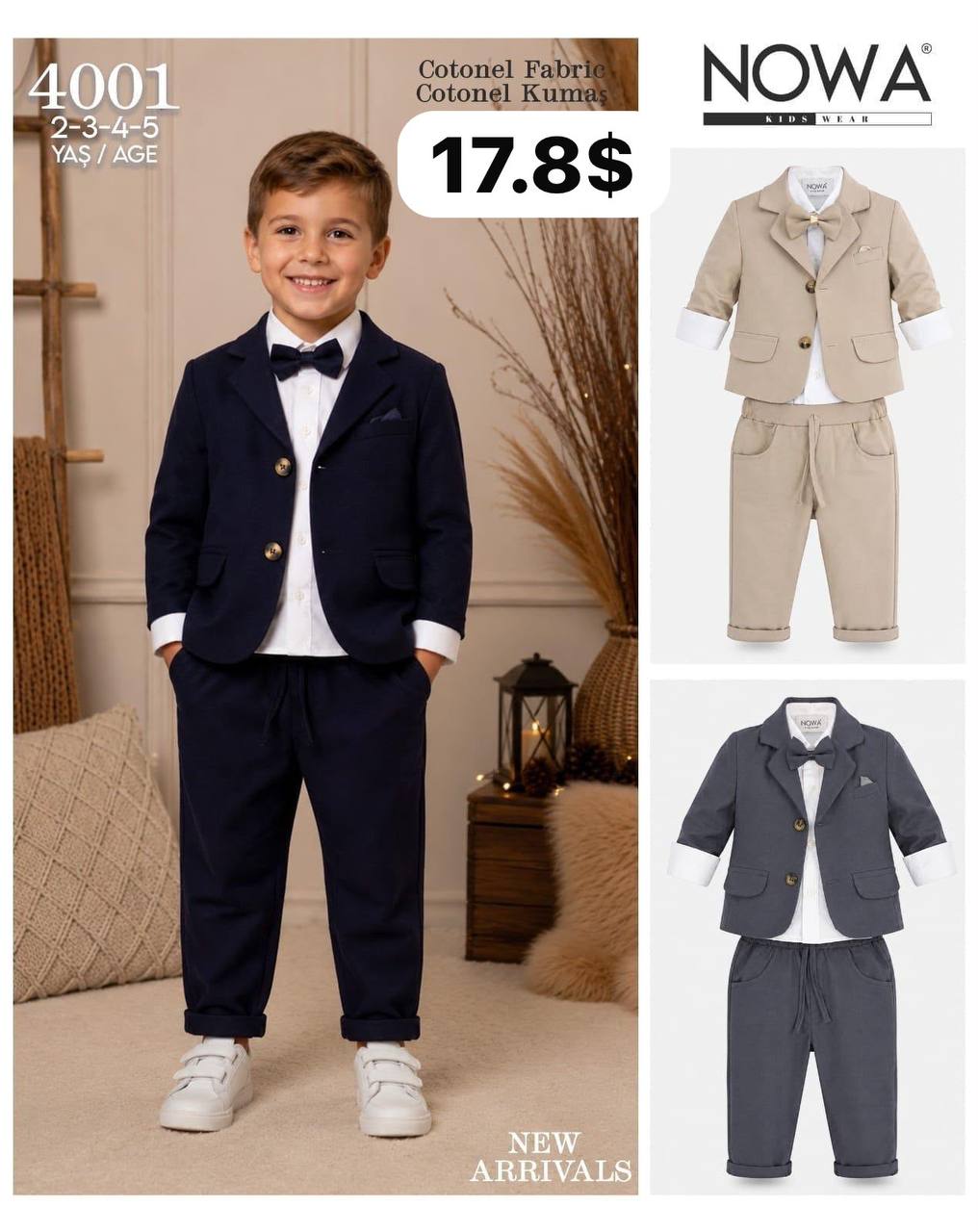 Nowa Kids 4001 · Antrasit toptan Erkek Çocuk