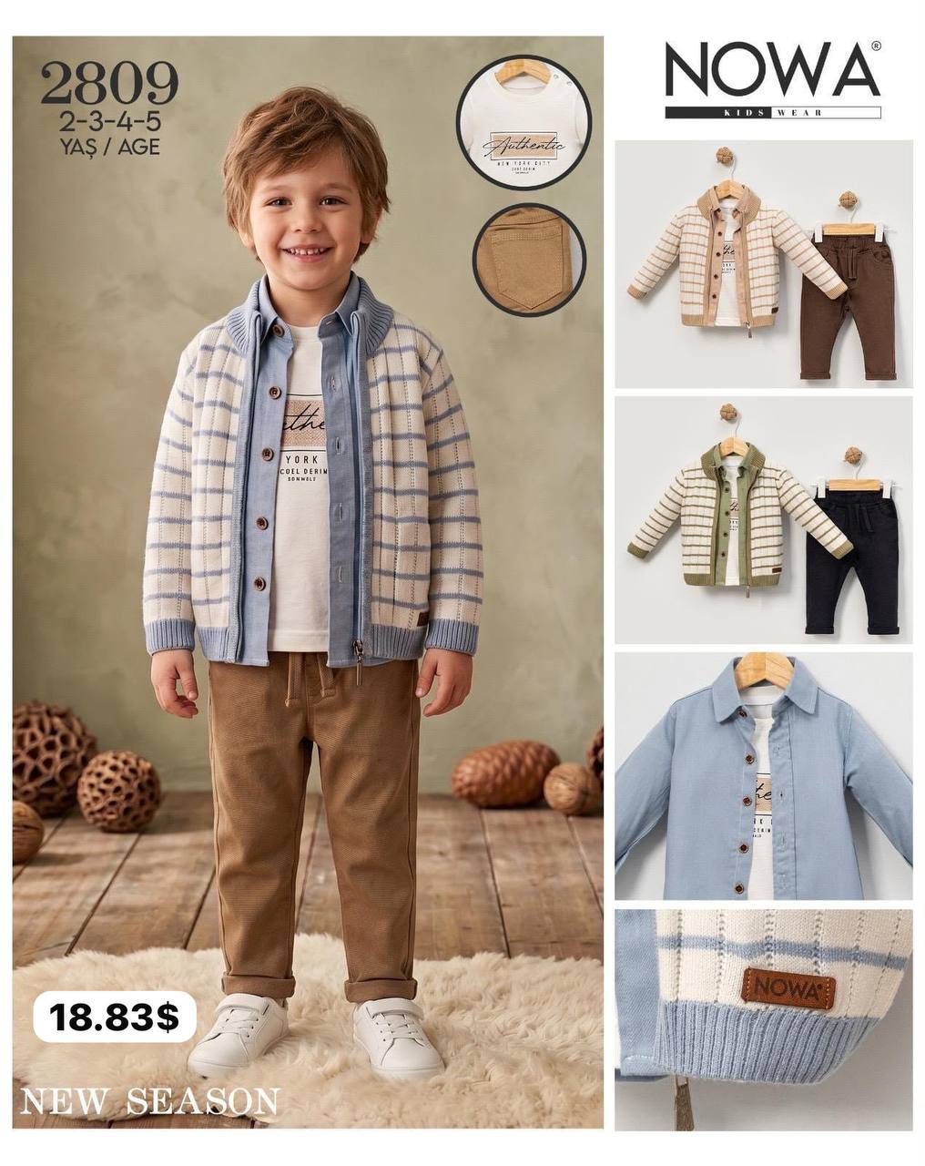 Nowa Kids 2809 · Açık mavi toptan Erkek Çocuk