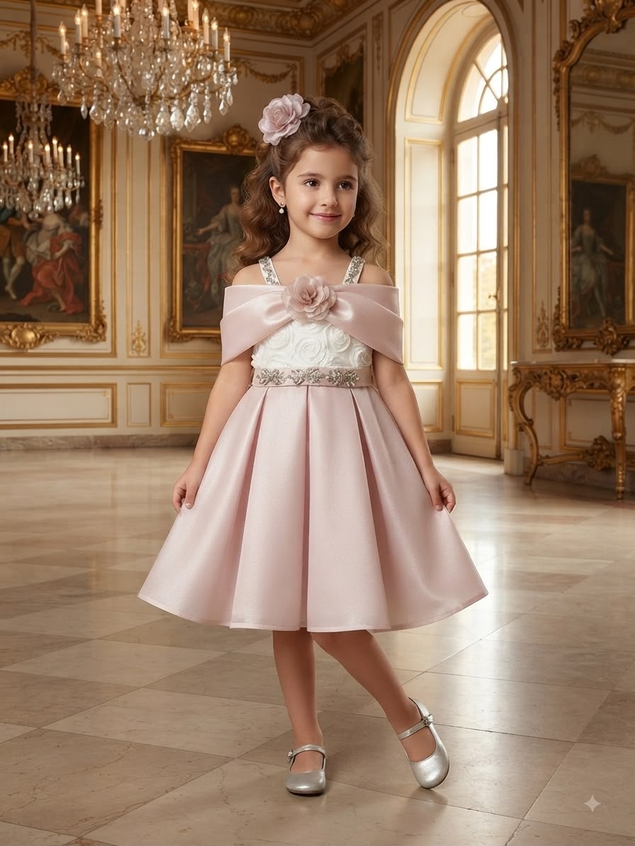Princess Missani 6110 Blush Rose Princess Occasion Dress · Pudra toptan Kız Çocuk