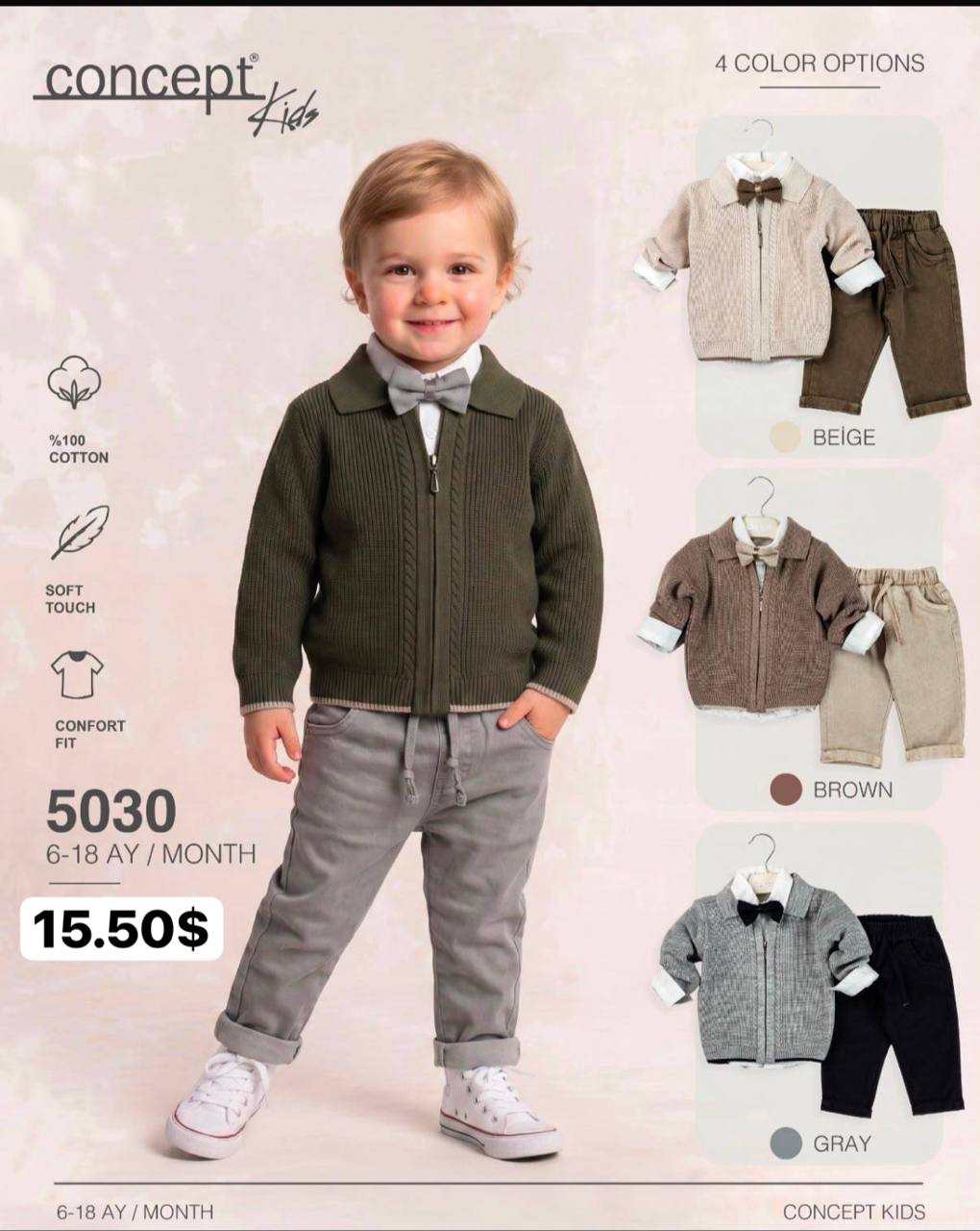 Concept Kids 5030 · Bej toptan Erkek Çocuk