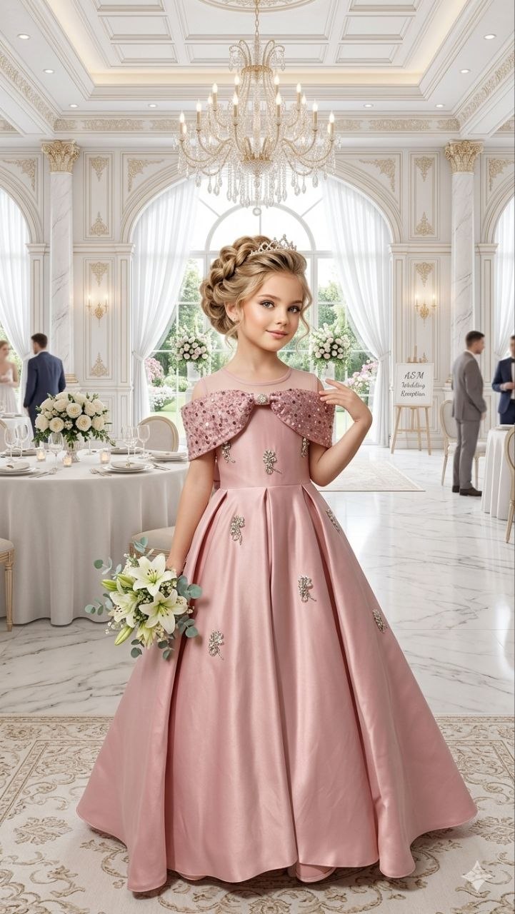 Vilda Kids Bow Tie Embellished with Rhinestones and Sequins · Açık mavi toptan Kız Çocuk