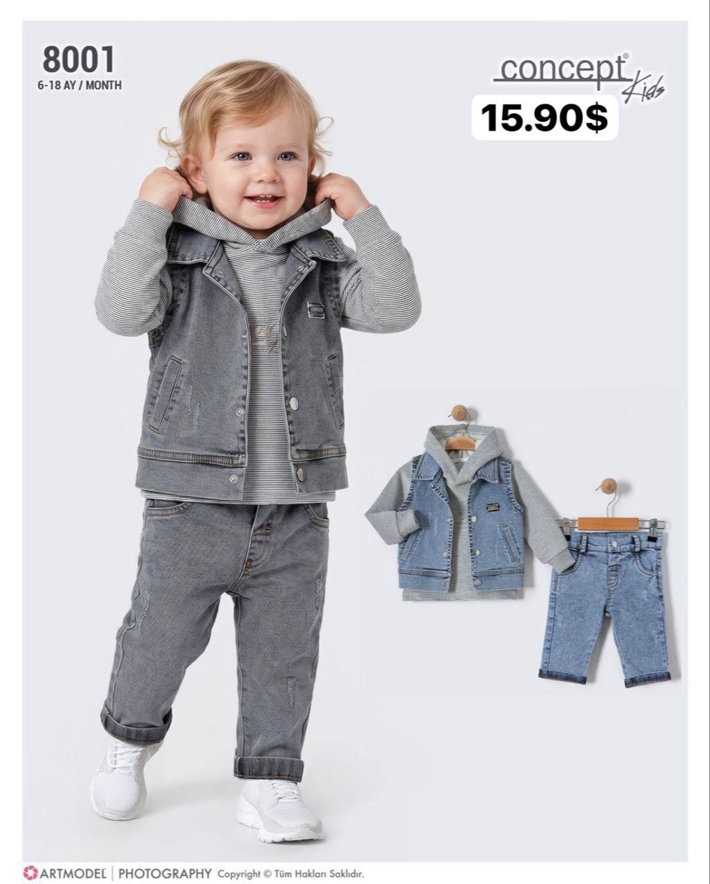 Concept Kids 8001 · Antrasit toptan Erkek Çocuk