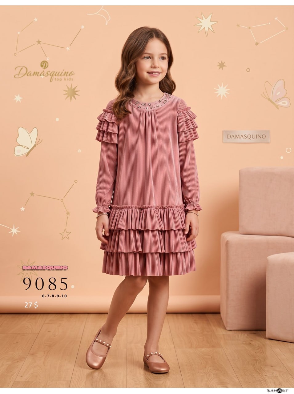 Damasquino Kids 9085 · Pudra toptan Kız Çocuk