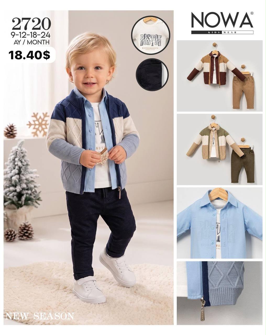 Nowa Kids 2720 · Haki toptan Erkek Çocuk