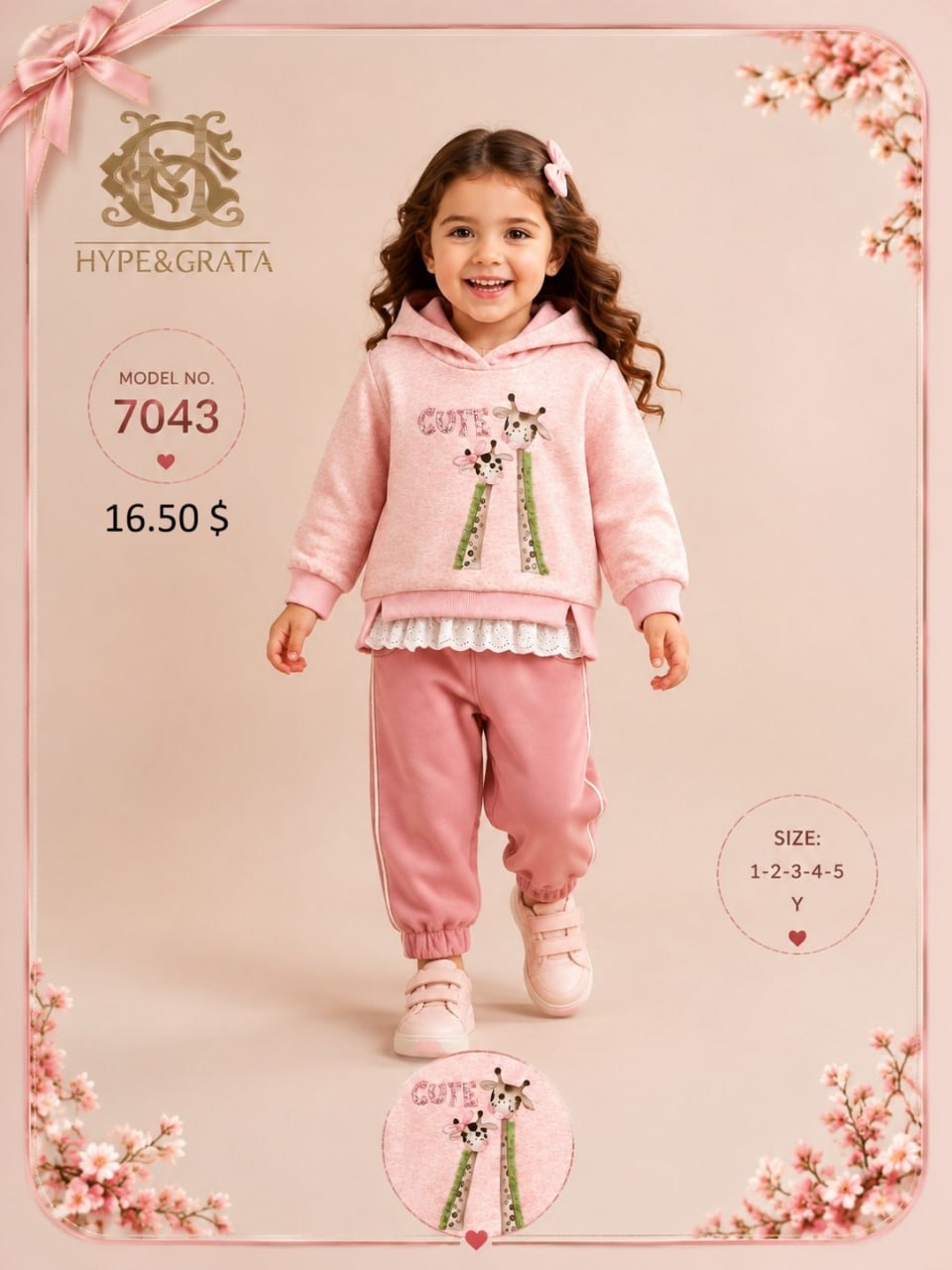 Hype&Grata Kids 7043 toptan Kız Çocuk