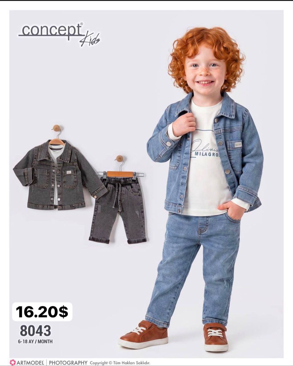 Concept Kids 8043 · Antrasit toptan Erkek Çocuk